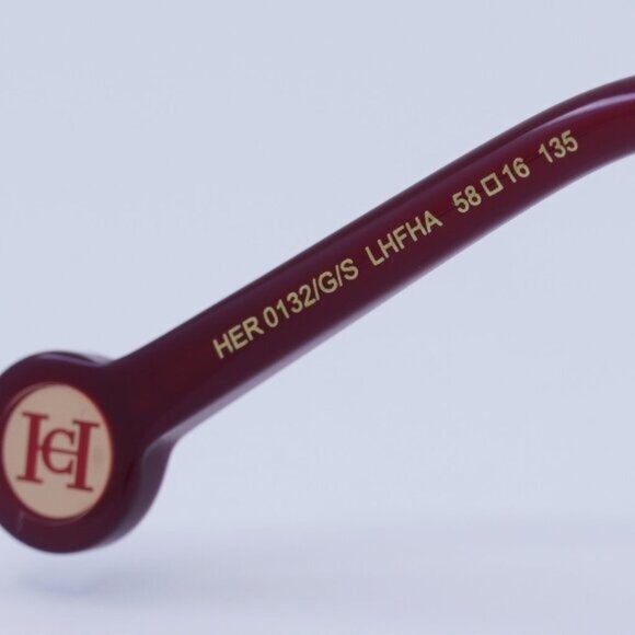 Carolina Herrera HER 0132/G/S 0LHF HA Sunglasses Burgundy/Gold Square Frame main image 10